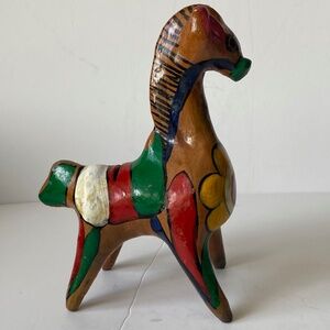 Vintage Tonala Horse Figurine Coin Bank Mexican Pottery Collectible